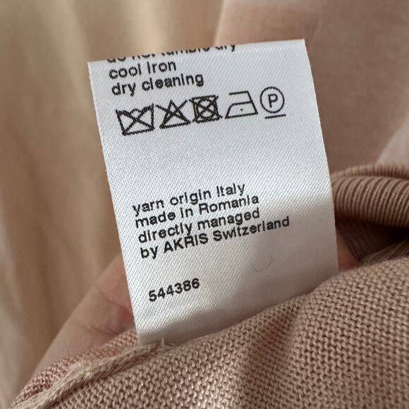 AKRIS Double Layer Intarsia Long Sleeves Silk Blend Sweater Size 10 $1690 - Picture 7 of 8